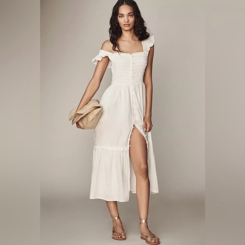 NWT Anthropologie Peregrine Midi Dress in White XS